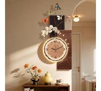 ZIGTUEI Horloge Suspendue Créative avec Lumière LED, Horloge Murale Lumineuse, Grande Sculpture À Suspendre, Idéale pour Le Salon, La Chambre, L'entrée, Le Bureau(Brown 1,70x36cm/27.6x14.2in)