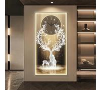 ZIGTUEI Horloge Suspendue Créative avec Lumière LED, Simple Horloge Décorative d'art, Alimentation Électrique Enfichable, pour Hôtel pour Restauration À Domicile(Gold 2,60x120cm/23.6x47.2in)