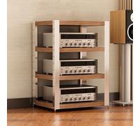 ZIGTUEI Meuble HiFi, Meuble Chaine HiFi, Étagère D'armoire De Tour Multimédia, Armoire AV Moderne, Armoire for Équipement Stéréo, pour Bureau, Maison, Salle De Classe(Brown,82.5cm/32.5in)