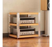 ZIGTUEI Meuble HiFi, Meuble Chaine HiFi, Étagère D'armoire De Tour Multimédia, Armoire AV Moderne, Armoire for Équipement Stéréo, pour Bureau, Maison, Salle De Classe(Light Brown,57.5cm/22.6in)