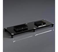 ZIGTUEI Meuble HiFi, Meuble Chaine HiFi, Meuble De Rangement Multimédia Moderne, Meuble Chaine HiFi Support De Tourne-Disque Moderne, Armoire AV Moderne(Black,120x10cm/47.2x3.9in)