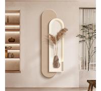 ZIGTUEI Peinture 3D Décoration Entrée Murale, Sculptures murales avec lumière LED, Minimaliste Décoration De La Maison, pour Le Hall de l'hôtel, Le Salon, la Chambre à Coucher(Brown,50x150cm/20x59in)