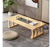 ZIGTUEI Table Basse en Tatami De Style Japonais, Table D'autel Basse for La Méditation, Capacité De Charge ÉLevéE, pour Salon,Bureau,Salle À Manger(Light Brown,100cm/39.4in)
