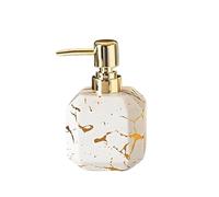 ZIGUIhsou-11 Distributeur de Savon Bouteille de Lotion à Poussoir Grande capacité 380 ML, Distributeur Savon en céramique for shampoing, Gel Douche(Blanc)