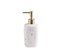 ZIGUIhsou-11 Distributeur de Savon Distributeur de Savon carré en céramique for Salle Bain, 380 ML, avec Pompe, for shampoing, Gel Douche, Lotion, Flacon à Pression(Blanc)