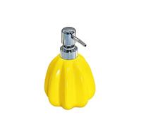 ZIGUIhsou-11 Distributeur de Savon Distributeur de Savon Rechargeable en céramique 380 ML for Salle Bain, Bouteilles à Pompe for Liquide Cuisine qualité supérieure(Yellow)