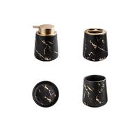 ZIGUIhsou-11 Distributeur de Savon Ensemble d'accessoires de Salle Bain 4 pièces Comprenant(Noir)