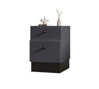 ZIGUIhsou-11 Table de Chevet Chambre à Coucher Gris foncé, Chambre d'amis, Petite Table de Chevet en Bois, Meuble Mezzanine étroit et Simple(Moyen)