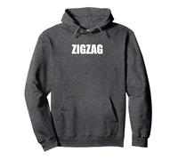 Zigzag - Typographie de Mots drôles Sweat à Capuche, Unisexe pour Adultes, Chiné Foncé, M