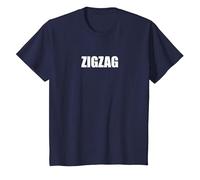 Zigzag - Typographie de Mots drôles T-Shirt, Enfant, Bleu Marine, 10 Ans