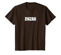 Zigzag - Typographie de Mots drôles T-Shirt, Enfant, Marron, 6 Ans