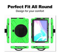 ZiHang Coque Antichoc pour Galaxy Tab Active Pro 10.1 T540 T545 T547, Housse de Protection Robuste à Rotation avec Support Fonction, Dragonne et Porte-Crayon pour Galaxy Tab Active Pro 10.1 (Vert)