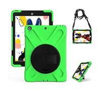 ZiHang Coque Antichoc pour iPad 10.2 2019, Housse de Protection Robuste à Rotation avec Béquille Bandoulière Réglable, pour iPad 10.2 2019 (Vert)