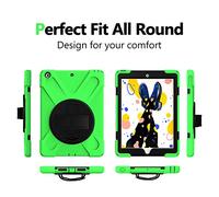 ZiHang Coque Antichoc pour iPad 10.2 2019, Housse de Protection Robuste à Rotation avec Dragonne, pour iPad 10.2 2019 (Vert)