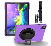 ZiHang Coque Antichoc pour iPad Pro 11 2018/2020, Housse de Protection Robuste à Rotation avec Béquille Bandoulière Réglable, pour iPad Pro 11 2018/2020 (Violet)