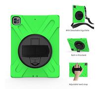 ZiHang Coque Antichoc pour iPad Pro 12.9 2018/2020, Housse de Protection Robuste à Rotation avec Béquille Bandoulière Réglable, pour iPad Pro 12.9 2018/2020 (Vert)