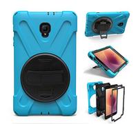 ZiHang Coque de Protection pour Galaxy Tab A 8.0, Heavy Duty Full-Body Rugged PC Coque en Silicone Portable Support intégré/Sangle pour Samsung Galaxy Tab A 8.0 T380 T385 2017 (Bleu)