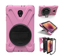 ZiHang Coque de Protection pour Galaxy Tab A 8.0, Heavy Duty Full-Body Rugged PC Coque en Silicone Portable Support intégré/Sangle pour Samsung Galaxy Tab A 8.0 T380 T385 2017 (Rose)