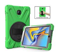 ZiHang Coque de Protection pour Galaxy Tab A 8.0, Heavy Duty Full-Body Rugged PC Coque en Silicone Portable Support intégré/Sangle pour Samsung Galaxy Tab A 8.0 T387 2018 (Vert)