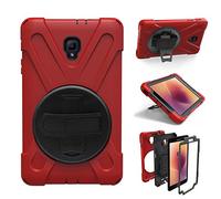 ZiHang Coque de Protection pour Galaxy Tab A 8.0, Heavy Duty Full-Body Rugged PC Coque en Silicone Portable Support intégré/Sangle pour Samsung Galaxy Tab A 8.0 T380 T385 2017 (Rouge)