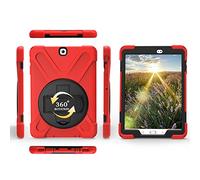 ZiHang Coque de Protection pour Galaxy Tab S2 9.7, Heavy Duty Full-Body Rugged PC Coque en Silicone Portable Support intégré/Sangle pour Samsung Galaxy Tab S2 9.7 T815 T810 (Rouge)