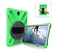 ZiHang Coque de Protection pour Galaxy Tab S4 10.5, Heavy Duty Full-Body Rugged PC Coque en Silicone Portable Support intégré/Sangle pour Samsung Galaxy Tab S4 10.5 T830 T835 T837 (Vert)