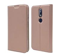 ZiHang Coque Nokia 7.1, Ultra Mince Portefeuille, Emplacement Carte, Fermeture Magnétique, Clapet Folio Étui, Cuir PU et TPU Bumper, Protection pour Nokia 7.1 (Or Rose)