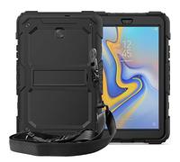 ZiHang Coque pour Samsung Galaxy Tab A 8.0 T387 2018 - Coque Rigide, Protection Anti-Choc avec Support Intégré et Bandoulière Amovible Compatible Galaxy Tab A 8.0 (Noir)