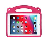 ZiHang Coque Silicone iPad 10.2 2019, iPad Air 3 10.5, Enfant Antichoc Housse de Protection Renforcé, Etui Léger pour iPad Pro 10.5 Pouces, Très Résistante avec Poignée de Transport (Rose Rouge)
