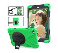 ZiHang Étui Antichoc pour iPad Mini 1/2/3, Coque Housse Robuste à Rotation de 360 ° Résistant aux Chocs avec Béquille Dragonne Bandoulière Réglable pour Apple iPad Mini 1/2/3 (Vert)