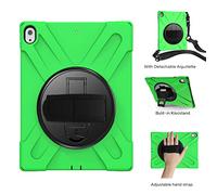 ZiHang Étui Antichoc pour iPad Pro 12.9 2018, Coque Housse Robuste à Rotation de 360 ° Résistant aux Chocs avec Béquille Dragonne Bandoulière Réglable pour Apple iPad Pro 12.9 2018 (Vert)