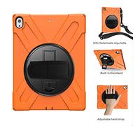 ZiHang Étui Antichoc pour iPad Pro 12.9 2018, Coque Housse Robuste à Rotation de 360 ° Résistant aux Chocs avec Béquille Dragonne Bandoulière Réglable pour Apple iPad Pro 12.9 2018 (Orange)