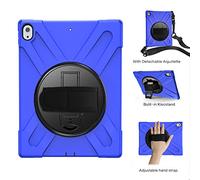 ZiHang Étui Antichoc pour iPad Pro 12.9 2018, Coque Housse Robuste à Rotation de 360 ° Résistant aux Chocs avec Béquille Dragonne Bandoulière Réglable pour Apple iPad Pro 12.9 2018 (Bleu)