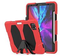 ZiHang Étui Compatible avec iPad Pro 11 2020 & 2018, Coque de Protection avec 3 Couches Blindage Épaisses Résistant aux Chocs, Robuste avec Support pour iPad Pro 11 2020 & 2018 (Rouge)