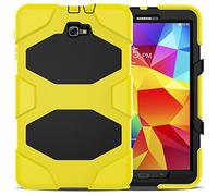 ZiHang Étui Compatible avec Samsung Galaxy Tab A 10.1 T580 T585, Coque de Protection avec 3 Couches Blindage Épaisses Résistant aux Chocs, Robuste avec Support pour Galaxy Tab A 10.1 (Jaune)