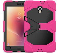 ZiHang Étui Compatible avec Samsung Galaxy Tab A 8.0 T380 T385 2017, Coque de Protection avec 3 Couches Blindage Épaisses Résistant aux Chocs, Robuste avec Support pour Galaxy Tab A 8.0 (Rose Rouge)