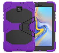 ZiHang Étui Compatible avec Samsung Galaxy Tab A 8.0 T387 2018, Coque de Protection avec 3 Couches Blindage Épaisses Résistant aux Chocs, Robuste avec Support pour Galaxy Tab A 8.0 (Pourpre)