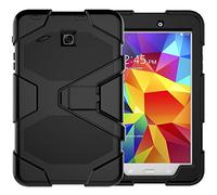 ZiHang Étui Compatible avec Samsung Galaxy Tab E 8.0 T377, Coque de Protection avec 3 Couches Blindage Épaisses Résistant aux Chocs, Robuste avec Support pour Galaxy Tab E 8.0 (Noir)