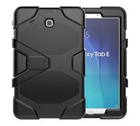 ZiHang Étui Compatible avec Samsung Galaxy Tab E 9.6 T560 T561 T565, Coque de Protection avec 3 Couches Blindage Épaisses Résistant aux Chocs, Robuste avec Support pour Galaxy Tab E 9.6 (Noir)