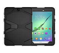 ZiHang Étui Compatible avec Samsung Galaxy Tab S2 9.7 T815 T810, Coque de Protection avec 3 Couches Blindage Épaisses Résistant aux Chocs, Robuste avec Support pour Galaxy Tab S2 9.7 (Noir)