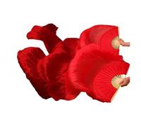 ZIHDKE 1 Paire de voiles éventails en Soie véritable for la Danse du Ventre, Couleurs dégradées, Accessoires de Spectacle for Danseuses pour Orientale(Color 4,150x90cm)