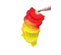 ZIHDKE 1 Paire d'éventails de Danse Orientale de 150 cm de Long, dégradé Rouge et Or, Accessoires Longs for la Pratique de la Danse Folklorique, en Polyester et Soie. pour Orientale