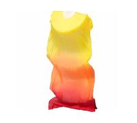 ZIHDKE 1 Paire d'éventails de Danse Orientale de 150 cm de Long, dégradé Rouge et Or, Accessoires Longs for la Pratique de la Danse Folklorique, en Polyester et Soie. pour Orientale