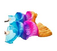 ZIHDKE 1 Paire d'éventails en Soie for la Danse du Ventre, Taille Classique, Accessoires de scène for Les côtes pour Orientale(Color 6,XL 230x90cm)