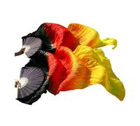 ZIHDKE 1 Paire d'éventails en Soie for la Danse du Ventre, Taille Classique, Accessoires de scène for Les côtes pour Orientale(Color 2,L 180x90cm)