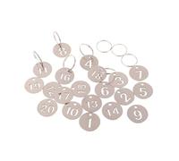 ZIHDKE 100Pcs Stainless Steel Number Plate Key Label Tags 1-100 Chain Labels Round Rings Suitcase Identifiers Hanging Keys Numbered pour Hôtels