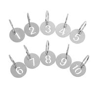 ZIHDKE 30pcs Number Key Tags 1-30 Stainless Steel Numbered ID Round Metal with Rings Identifiers Label pour Hôtels