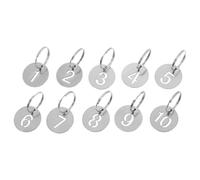 ZIHDKE 30pcs Number Key Tags Stainless Steel Numbered ID Round Metal with Rings Identifiers Label 1-30 pour Hôtels