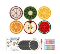 ZIHDKE Kit de Dessous Verre brodé avec Aiguille à poinçon, 1 Ensemble, décoration Magique for la Maison, Fils, Point Croix, Cadeau Artistique Artisanal pour Soi-même(Color1)