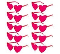 ZIHDKE Lunettes de soleil roses et rouges en forme cœur, 6/8/10/12 pièces, for fête prénuptiale, mariage, demoiselle d'honneur, décors d'enterrement vie jeune fille Pour Party(10pcs red)